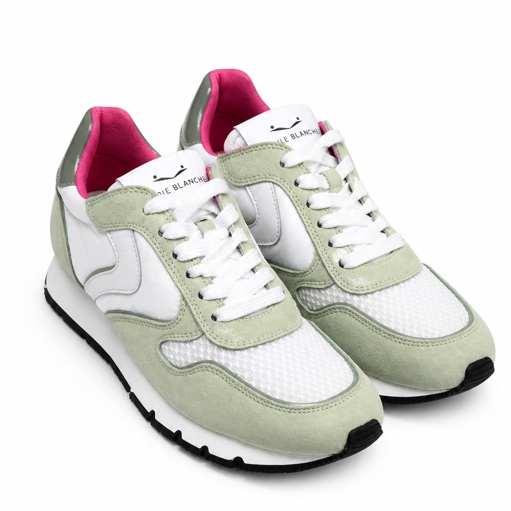 Voile Blanche Womenโs Mint & Pink Suede City Runner Comfort Sneakers - Picture 8 of 9